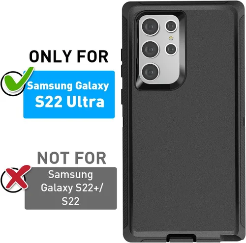 Miniatura 2 de AICase Funda para Galaxy S22 Ultra con protector de pantalla, protección contra caídas, resistente, a prueba de golpes y polvo, 3 capas, resistente