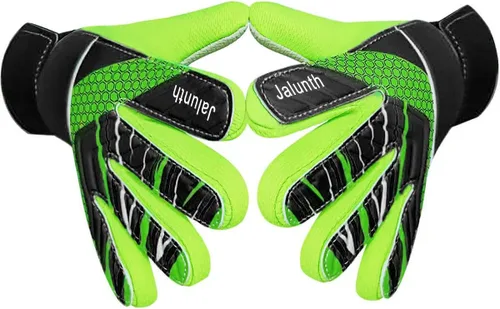 Miniatura 12 de Jalunth Guantes de Portero de Fútbol para Niños y Jóvenes, Guantes de Guardameta Jugador de Campo para Niños y Niñas, Palma de Látex Antideslizante