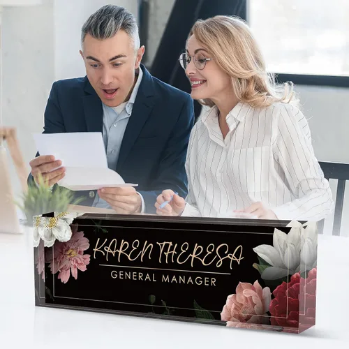 Miniatura 5 de Placa de nombre de oficina personalizada, regalos personalizados para mujeres y hombres, regalos de agradecimiento para empleados, jefes, jamaica
