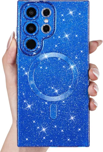 Miniatura 24 de Svanove Funda magnética con purpurina para Samsung Galaxy S22, compatible con Magsafe Cute, brillante, brillante, estética, dura y brillante