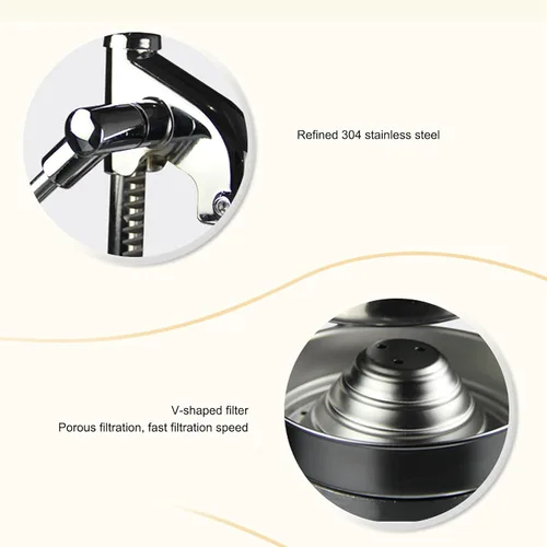 Miniatura 8 de Fdit Exprimidor manual de grado comercial, acero inoxidable 304 resistente y prensa de cítricos de hierro fundido para naranjas, limones, granadas