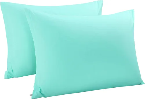 Miniatura 26 de uxcell Fundas de almohada tejidas de 100% algodón egipcio, fundas de almohada suaves y transpirables con cierre de cremallera, 2 fundas de almohada