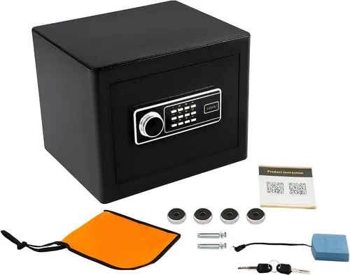 Miniatura 7 de Caja fuerte, caja fuerte de seguridad de 15 x 12.6 x 11.8 pulgadas con teclado digital, sistema de doble llave e iluminación LED integrada