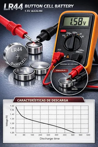 Miniatura 5 de YKM Paquete de 10 Baterías LR44 AG13 L1154f A76 357/303 L1154 L1154c LR44h 1.5V Baterías Alcalinas para Calibrador Digital Batería de Reloj
