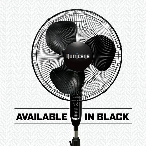 Miniatura 4 de Hurricane Ventilador de pedestal oscilante para el hogar y el dormitorio, 16 pulgadas supremo, blanco, ventilador eléctrico portátil de pie