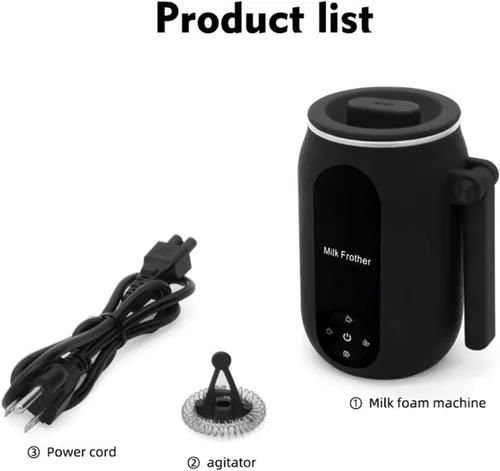 Miniatura 10 de Espumador de leche eléctrico y vaporizador, vaporizador de leche eléctrico 4 en 1, espumador de leche y calentador de 15.2 fl oz, máquina automática