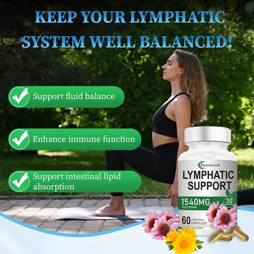 Miniatura 4 de Suplementos de drenaje linfático de 1540 mg, suplemento de apoyo del sistema linfático para mujeres y hombres con diente de león, cuchillas