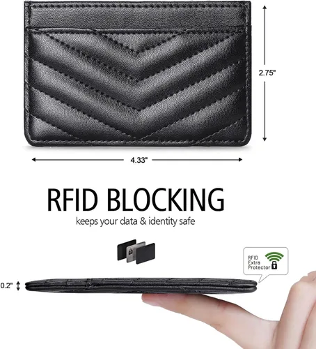 Miniatura 5 de Cartera acolchada de cuero con bloqueo RFID