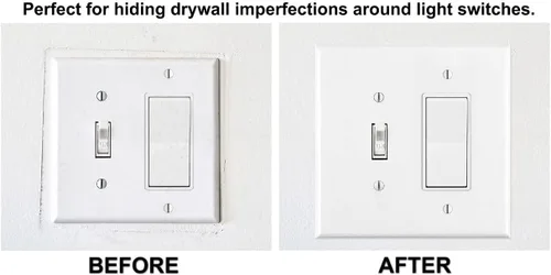 Miniatura 2 de Placa de pared de metal combinada de 2 cuadrillas de gran tamaño – (1) decorador/GFCI/Rocker con (1) cubierta de placa de interruptor de luz