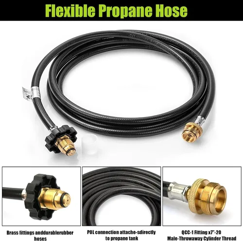 Miniatura 4 de Adaptador de manguera de propano de 10 pies F273704 de repuesto compatible con calentador Mr Heater Buddy, estufa Coleman, parrilla portátil