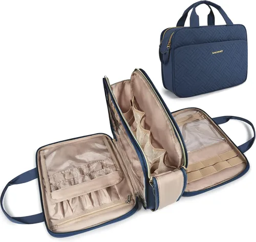 Miniatura 8 de BAGSMART Neceser grande, organizador de maquillaje de viaje, resistente al agua, bolsa de cosméticos para maquillaje, bolsa de viaje