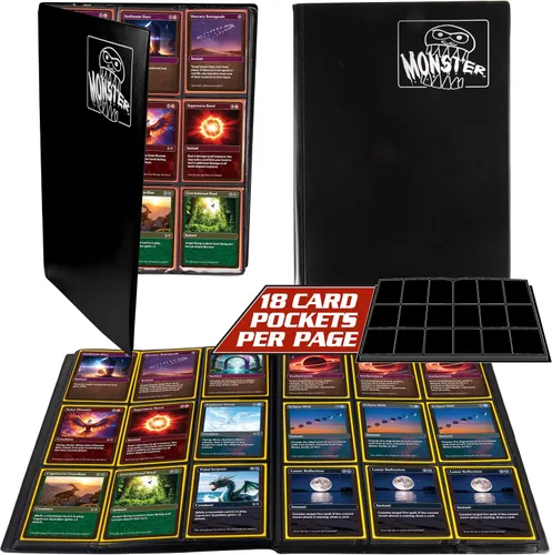 Miniatura 11 de Monster - Paquete de 25 protectores de página para tarjetas coleccionables con capacidad para 450 cartas coleccionables y 9 hojas de bolsillo