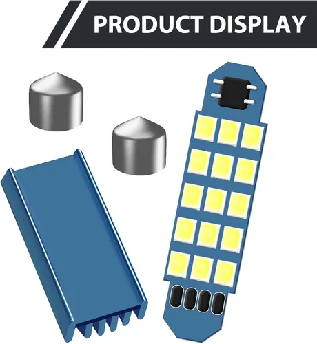 Miniatura 6 de 2 piezas de focos LED extremadamente brillantes 578, 1.59" 6500K 2835 chipsets 400LM luz de lectura de techo de doble punta para luces LED