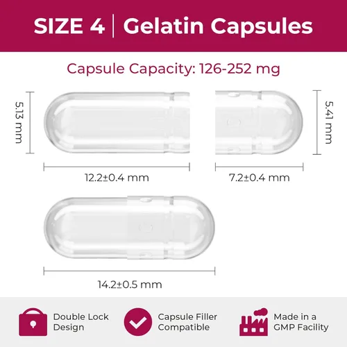 Miniatura 2 de Cápsulas vacías de gelatina tamaño 4 – (100 unidades) cápsulas vacías muy pequeñas ideales para rellenar tú mismo, cápsulas de gel con 2 cucharas
