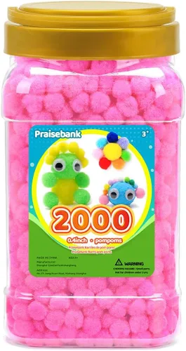 Miniatura 37 de Praisebank 300 pompones de 1 pulgada para artes y manualidades, manualidades en tarro