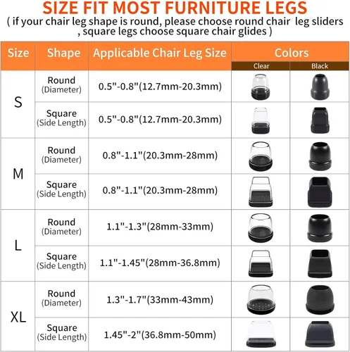 Miniatura 2 de Ezprotekt Deslizadores de patas de silla para alfombra, 8 piezas cuadradas para alfombras, almohadillas de muebles de moqueta, tapas protectoras