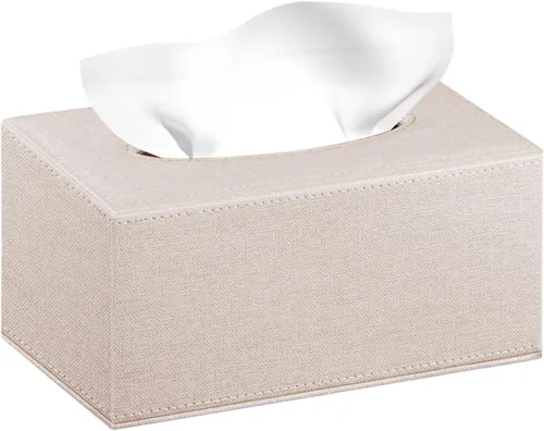 Miniatura 8 de Funda rectangular de cuero para caja de pañuelos, soporte de caja de pañuelos moderno rectangular para toallas de papel, dispensador de pañuelos
