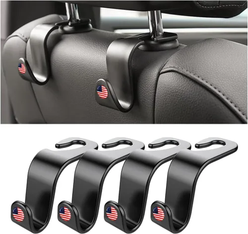 Miniatura 9 de 4 ganchos para reposacabezas de asiento de coche, soporte de colgador para asiento trasero, organizador de vehículo universal y elegante