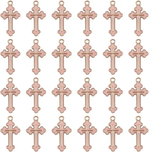Miniatura 4 de Colgantes de aleación de cruz esmaltada Crucifijo Cruz Metal Colgantes para DIY Pendiente Pulsera Collar Llavero Joyería Fabricación Artesanía