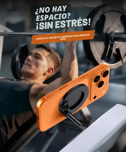 Miniatura 8 de GolbinBox Soporte magnético de teléfono de gimnasio para MagSafe, soporte de doble imán de metal para iPhone y Android, triple eje ajustable