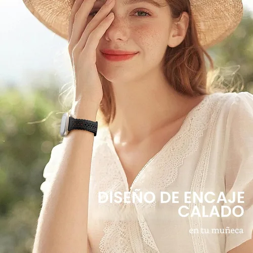 Miniatura 6 de Dirrelo Paquete de 4 bandas de encaje de silicona compatibles con bandas de Fitbit Sense/Bandas de Fitbit Versa 3 para mujer/Bandas de Fitbit Versa
