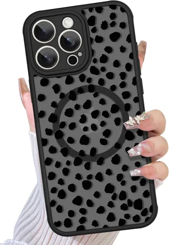 Miniatura 12 de TEAUGHT Compatible con iPhone 11 Funda con patrón lindo estampado de leopardo negro guepardo + protector de pantalla a prueba de golpes, funda