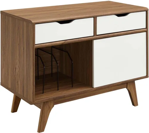 Miniatura 9 de Modway Envision Mid-Century Modern, archivador, color blanco nogal
