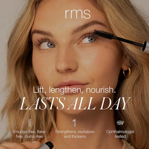 Miniatura 2 de RMS Beauty Straight Up - Máscara de péptidos voluminizadores, fórmula negra para alargar y engrosar péptidos nutritivos, impermeable, vegano y libre