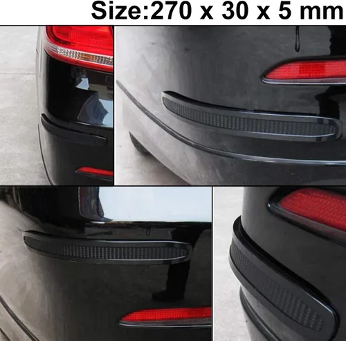 Miniatura 3 de runmade Universal Car Truck Pickup 8PCs Negro Protector de parachoques trasero lateral antiarañazos Protector Recorte Tiras de goma