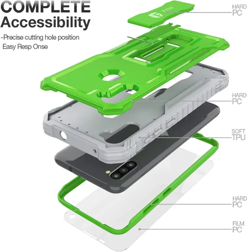 Miniatura 4 de FITO - Funda para Samsung Galaxy A11, durable, resistente a los golpes, con protector de pantalla y soporte integrado