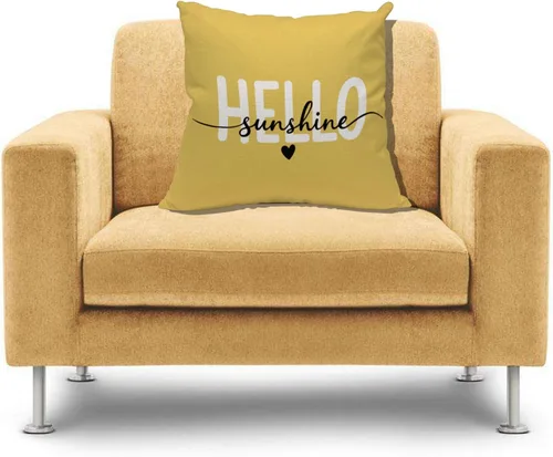 Miniatura 4 de IBILIU Hello Throw - Fundas de almohada de 18 x 18 pulgadas, color amarillo sol, fundas de cojín de lino y algodón para sofá, dormitorio Liucv024