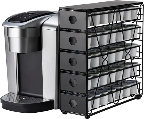 FlagShip Organizador de tazas K para cajón de cápsulas Keurig, soporte grande para cápsulas de café Mullti (capacidad de 70 cápsulas)