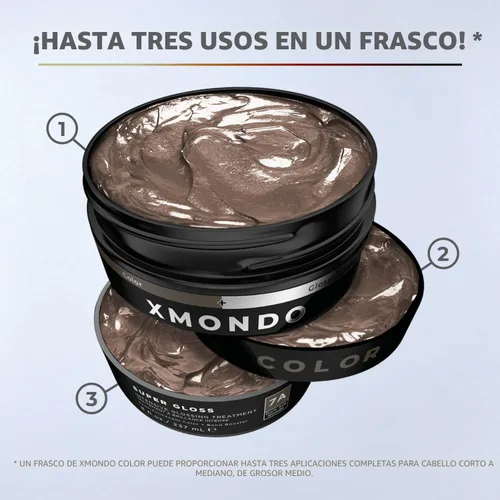 Miniatura 8 de XMONDO Color Dark Ash Blonde - Máscara de depósito de color rubio ceniza y tinte semipermanente para el cabello, súper brillante, impregnado
