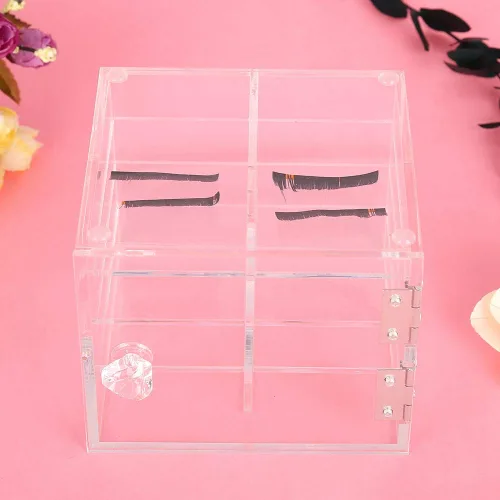 Miniatura 8 de Pestañas de injerto, caja de acrílico de 8 capas, organizador de maquillaje para extensiones de pestañas, estuche cosmético adecuado para uso