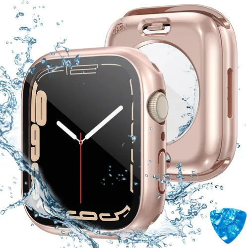 Miniatura 12 de Tensea - Funda protectora de pantalla impermeable para Apple Watch (2 en 1) para Apple Watch Serie SE 7, 5, 4, accesorios de 41 mm, iWatch protector