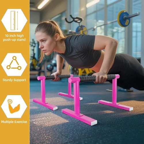 Miniatura 4 de Paraletas de entrenamiento de fuerza, barras de empuje I-Sit, asas de flexiones, equipo de calistenia para entrenamiento en casa, barras de gimnasia