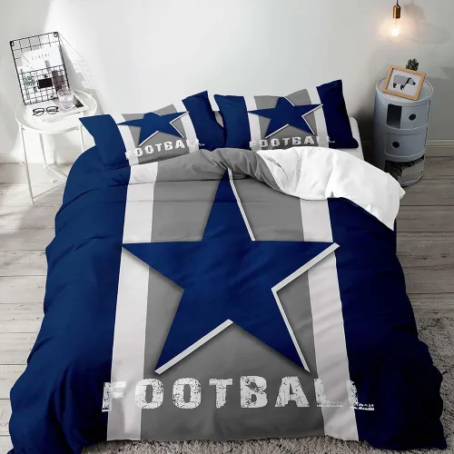 LUVIVIHOME 2 piezas de funda de edredón de fútbol individual, ropa de cama deportiva, ropa de cama para niños, adolescentes y niños, funda de Gris