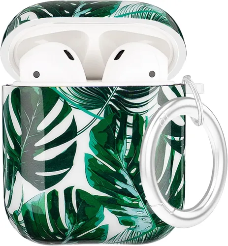 Miniatura 9 de Funda protectora rígida con estampado de animales compatible con AirPods 2/1 generación de piel portátil y a prueba de golpes para mujeres, niñas