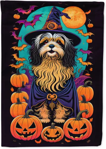 Miniatura 78 de Caroline's Treasures DAC1466GF - Bandera decorativa para jardín de Halloween de Affenpinscher Witchy para jardín, decoración para patio exterior