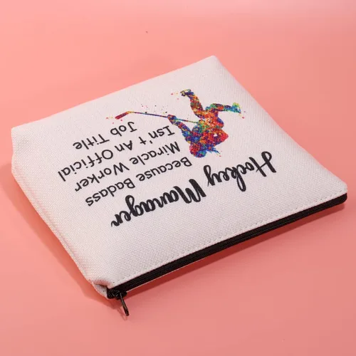 Miniatura 4 de JXGZSO Bolsa de maquillaje de hockey Because Badass Miracle Worker Isn't an Official Job Title Hockey Lover Hockey Player Manager Regalo