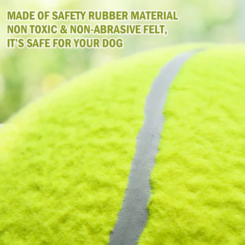 Miniatura 4 de Pomeat 2 pelotas de tenis Gaint para perros, pelotas de tenis inflables grandes de 9.5 pulgadas, juguete masticable para mascotas, pelotas de 2