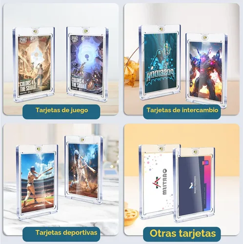 Miniatura 6 de 60 unidades de portatarjetas magnéticos, portatarjetas de un toque de 35 puntos, estuche de plástico duro con protección U-V para tarjetas