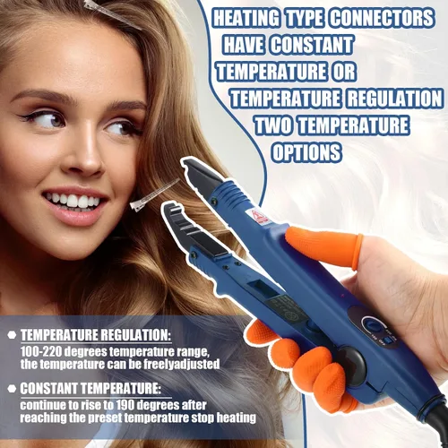 Miniatura 6 de Extensiones de Cabello Plancha de Fusión Extensiones de Cabello de Queratina Herramienta de Calor Varita Conectora de Calor con Protector