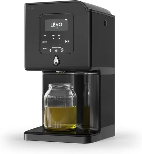 LEVO Lux (negro acero) - Máquina de infusión de aceite de hierbas de primera calidad - Extractor botánico - Secador de hierbas, descarboxilador e