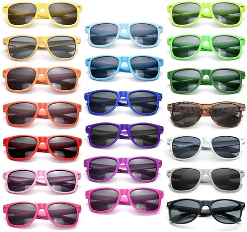 Pibupibu 1020 paquetes de adultos al por mayor colores neón cuadrados estilo retro fiesta favores gafas de sol