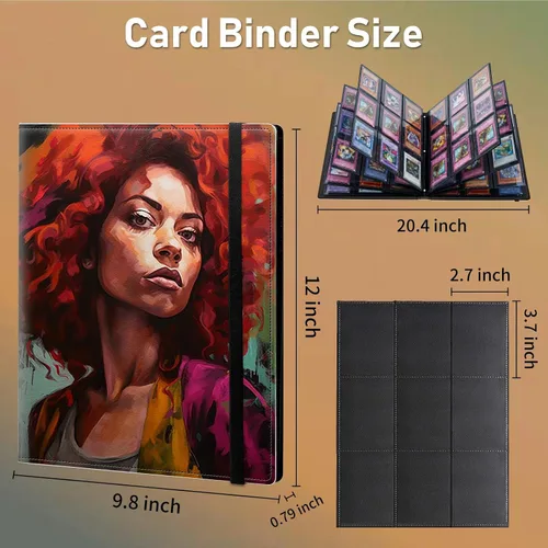 Miniatura 2 de Carpeta para tarjetas de intercambio, 9 bolsillos para tarjetas intercambiables, 360 bolsillos de doble cara, funda para tarjetas