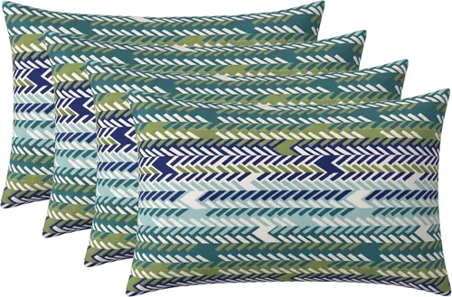Miniatura 55 de RSH DECOR: Sunbrella - Juego de 4 almohadas lumbares, 20 x 12 pulgadas, tela de rendimiento resistente al agua y a la decoloración, fundas