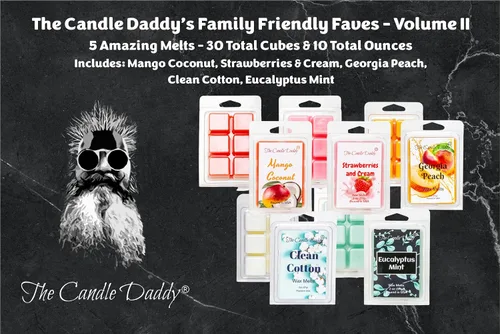 Miniatura 2 de The Candle Daddy Family Friendly FAVES Volumen II – Paquete de 5 unidades de cera derretida – 30 cubos en total – 10 onzas en total