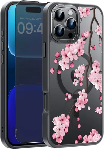Miniatura 83 de Goodon Funda para iPhone 17 Pro con protector de pantalla de privacidad, compatible con Magsafe, a prueba de golpes, translúcida mate, bonita funda
