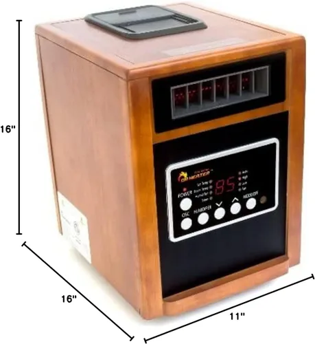 Miniatura 8 de Dr Infrared Heater DR-998, 1500W, Calentador de Espacio con Humidificador, Ventilador Oscilante y Control Remoto (Cherry)